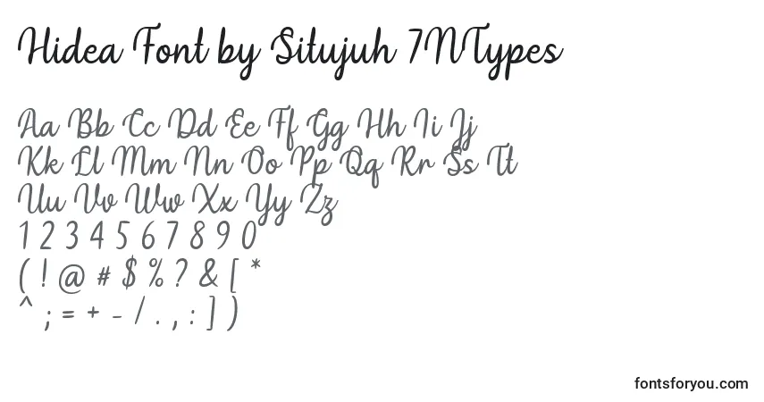 Czcionka Hidea Font by Situjuh 7NTypes – alfabet, cyfry, specjalne znaki