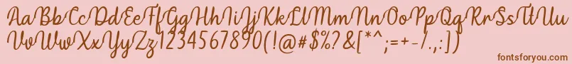 Подробнее о шрифте Hidea Font by Situjuh 7NTypes Шрифт Hidea Font by Situjuh 7NTypes – коричневые шрифты на розовом фоне