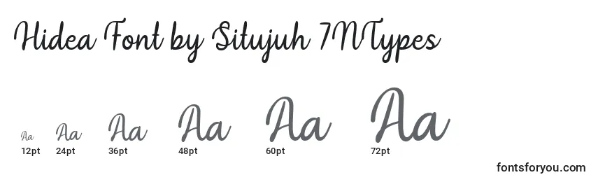Размеры шрифта Hidea Font by Situjuh 7NTypes