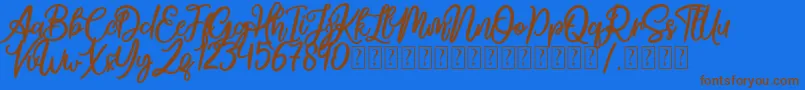 Hiestoria Font – Brown Fonts on Blue Background