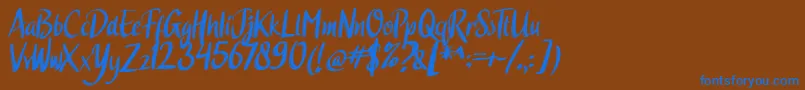 Higeja FREE Font – Blue Fonts on Brown Background