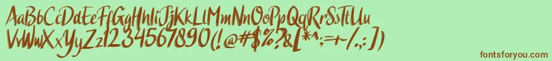 Higeja FREE Font – Brown Fonts on Green Background