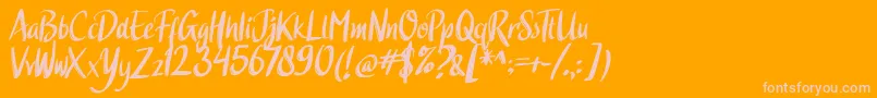 Higeja FREE Font – Pink Fonts on Orange Background