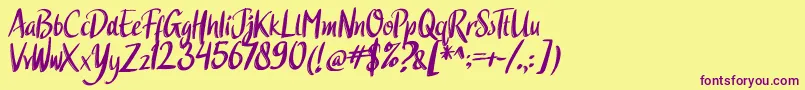 Higeja FREE Font – Purple Fonts on Yellow Background