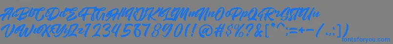 High Amelliya Font – Blue Fonts on Gray Background