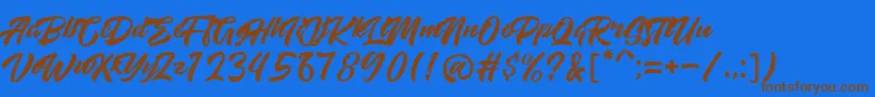 High Amelliya Font – Brown Fonts on Blue Background