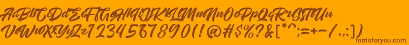 High Amelliya Font – Brown Fonts on Orange Background