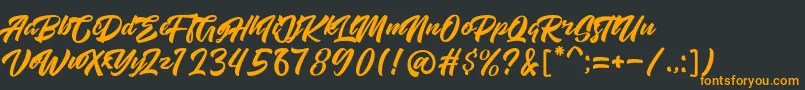 High Amelliya Font – Orange Fonts on Black Background