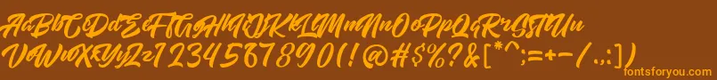 High Amelliya Font – Orange Fonts on Brown Background
