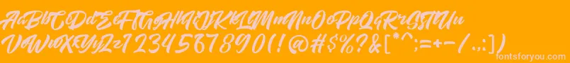 High Amelliya Font – Pink Fonts on Orange Background