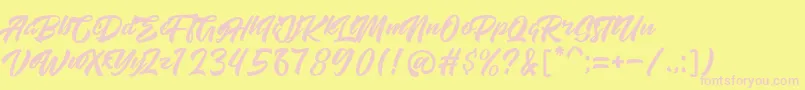 High Amelliya Font – Pink Fonts on Yellow Background