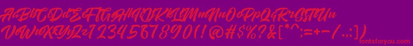 High Amelliya Font – Red Fonts on Purple Background