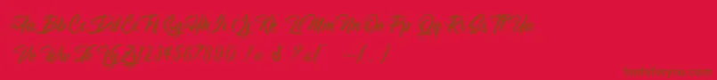 High Destiny   Personal Use Font – Brown Fonts on Red Background