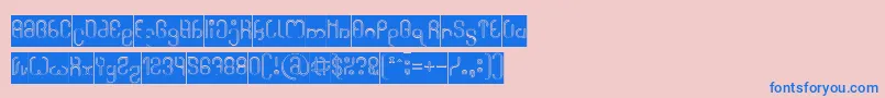 High In love Hollow Inverse-Schriftart – Blaue Schriften auf rosa Hintergrund