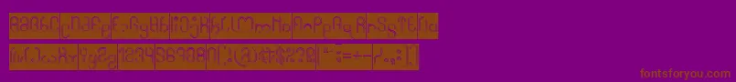 フォントHigh In love Hollow Inverse – 紫色の背景に茶色のフォント