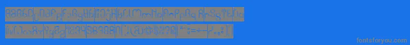 High In love Hollow Inverse-Schriftart – Graue Schriften auf blauem Hintergrund