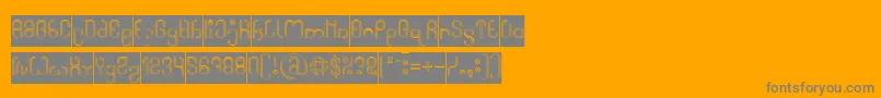 High In love Hollow Inverse-Schriftart – Graue Schriften auf orangefarbenem Hintergrund
