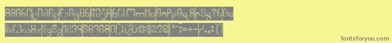 フォントHigh In love Hollow Inverse – 黄色の背景に灰色の文字