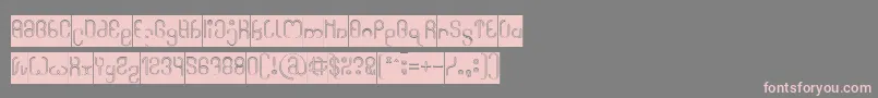 フォントHigh In love Hollow Inverse – 灰色の背景にピンクのフォント