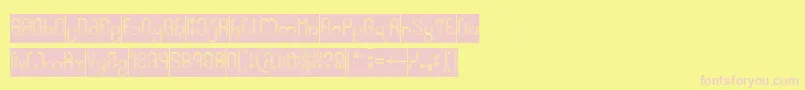 High In love Hollow Inverse Font – Pink Fonts on Yellow Background