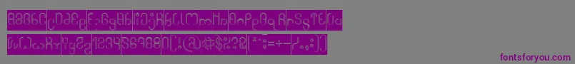 フォントHigh In love Hollow Inverse – 紫色のフォント、灰色の背景