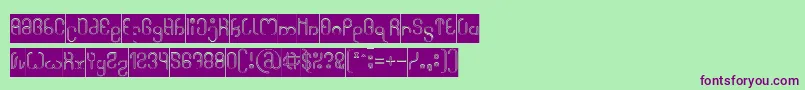High In love Hollow Inverse Font – Purple Fonts on Green Background