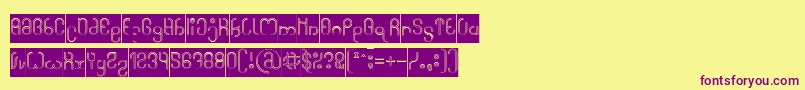 High In love Hollow Inverse Font – Purple Fonts on Yellow Background