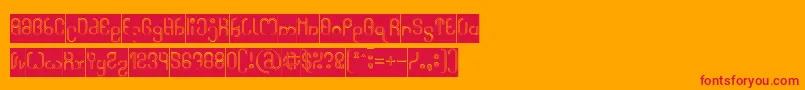High In love Hollow Inverse Font – Red Fonts on Orange Background
