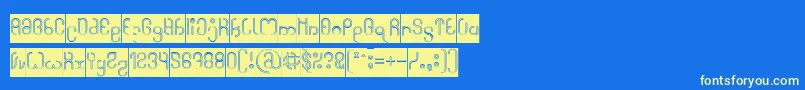Czcionka High In love Hollow Inverse – żółte czcionki na niebieskim tle