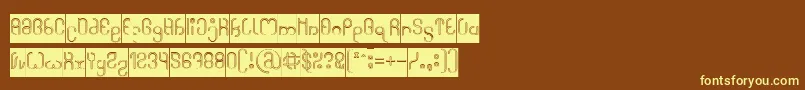Czcionka High In love Hollow Inverse – żółte czcionki na brązowym tle