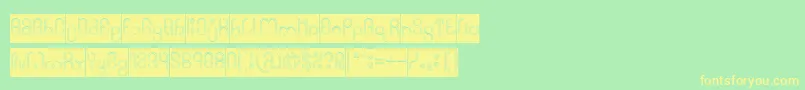High In love Hollow Inverse-fontti – keltaiset fontit vihreällä taustalla