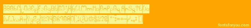 フォントHigh In love Hollow Inverse – オレンジの背景に黄色の文字