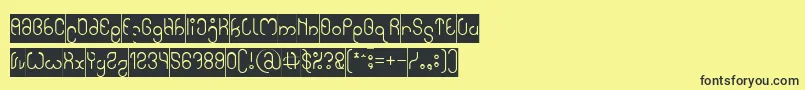 フォントHigh In love Inverse – 黒い文字の黄色い背景