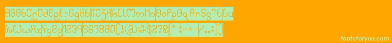 フォントHigh In love Inverse – オレンジの背景に緑のフォント
