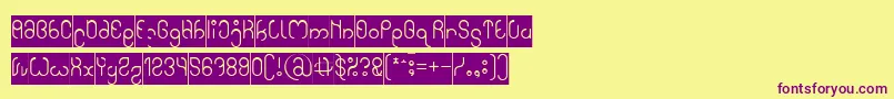 High In love Inverse-fontti – violetit fontit keltaisella taustalla
