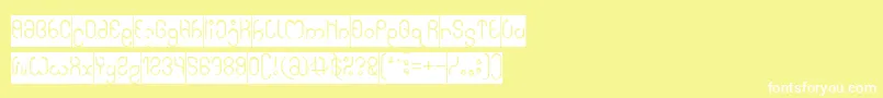 High In love Inverse-fontti – valkoiset fontit keltaisella taustalla