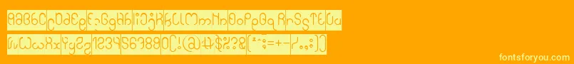 High In love Inverse-Schriftart – Gelbe Schriften auf orangefarbenem Hintergrund