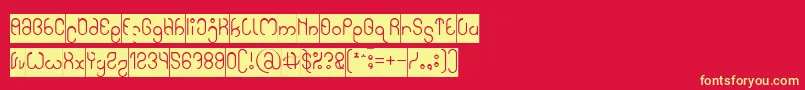 High In love Inverse-fontti – keltaiset fontit punaisella taustalla