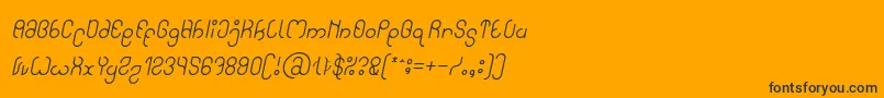 High In love Italic-Schriftart – Schwarze Schriften auf orangefarbenem Hintergrund