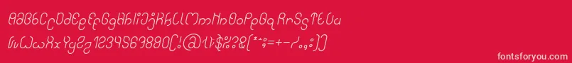 fuente High In love Italic – Fuentes Rosadas Sobre Fondo Rojo