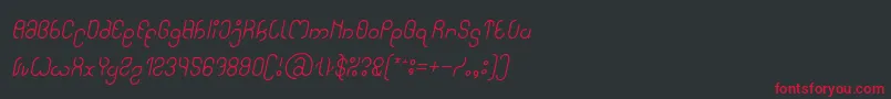 フォントHigh In love Italic – 黒い背景に赤い文字