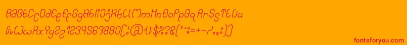 High In love Italic-fontti – punaiset fontit oranssilla taustalla