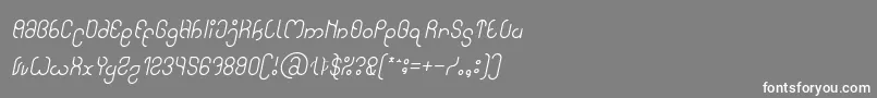フォントHigh In love Italic – 灰色の背景に白い文字