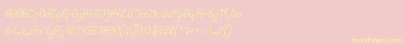 フォントHigh In love Italic – 黄色のフォント、ピンクの背景