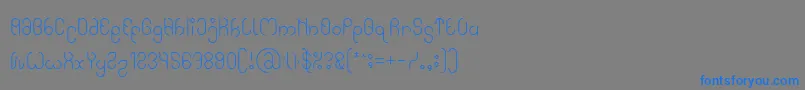 フォントHigh In love light – 灰色の背景に青い文字