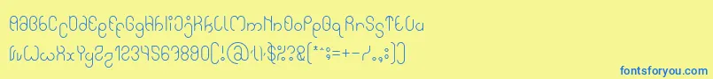 High In love light Font – Blue Fonts on Yellow Background
