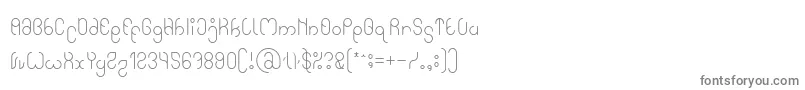 フォントHigh In love light – 白い背景に灰色の文字