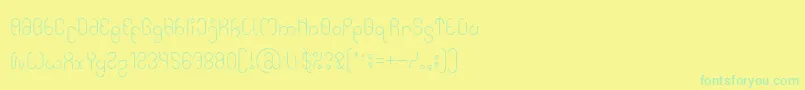 フォントHigh In love light – 黄色い背景に緑の文字