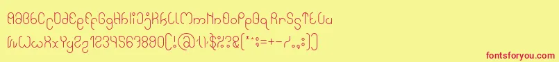 High In love light Font – Red Fonts on Yellow Background
