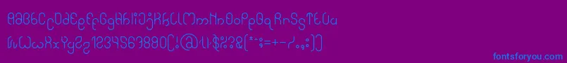 フォントHigh In love – 紫色の背景に青い文字